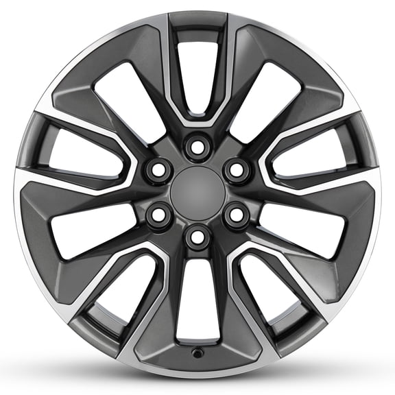 For 2019-2025 Chevrolet Silverado 1500 20 Inch Machined Face with Painted Inlay Charcoal Rim - OE Direct Replacement - Road Ready Car Wheel