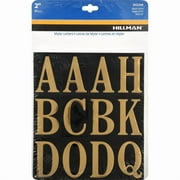 Hillman Group 842268 2 in. Black & Gold Glossy Mylar Square Cut Self Adhesive Letters