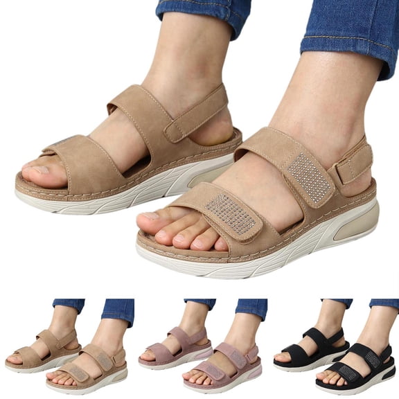 Vedolay Casual Shoes Women's Comfy Sandals Summer Orthopedic Open Toe Sandals,Pink 7