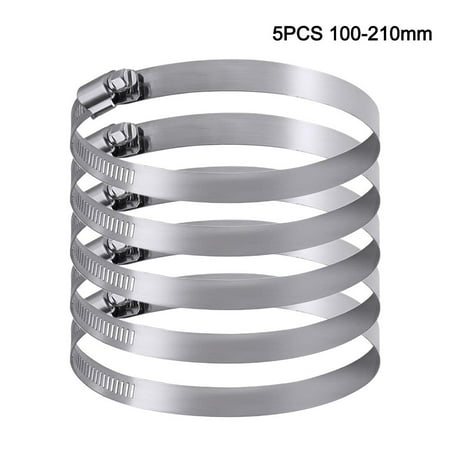 

5 Pieces Metal Hose Clip Large Size Adjustable Ducting Clamps Stainless Steel