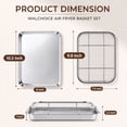 thumbnail image 2 of Walchoice Air Fryer Basket for Oven, Stainless Steel Air Fryer Pans and Trays Set of 2, Nonstick Crisper Tray for Turkey French Fries Chicken, Dishwasher Safe (10” x 8”, Silver), 2 of 8