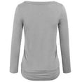 thumbnail image 3 of KOGMO Womens Long Sleeve Solid Basic Drape Top Side Shirring Tunic (S-3X), 3 of 6