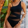thumbnail image 2 of Inleife One Piece Swimsuits for Women Women Sexy With Chest Pad Without Underwire Patchwork Strap Shoulder Splicing Yarn Mesh Bikini One-Piece Swimsuit, 2 of 7