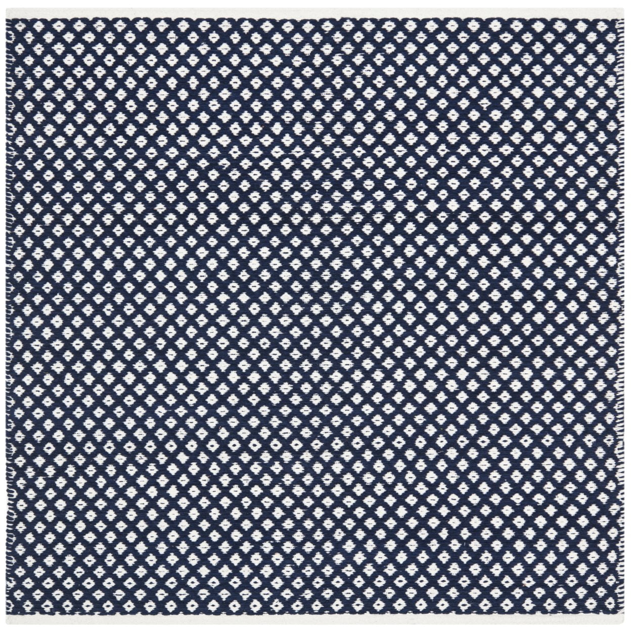 SAFAVIEH Boston Angelica Diamond Trellis Cotton Runner Rug, Navy, 2'3" x 7'