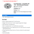 thumbnail image 2 of Front Brake Rotor - Compatible with 1992 - 2004 Mitsubishi Diamante 1993 1994 1995 1996 1997 1998 1999 2000 2001 2002 2003, 2 of 2