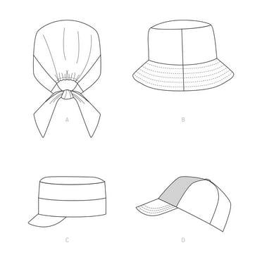 Simplicity Sewing Pattern 9509 Headwear A (XS-S-M-L / XS-S-M-L)
