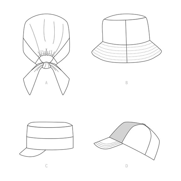 Simplicity Sewing Pattern 9509 Headwear A (XS-S-M-L / XS-S-M-L)