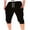 Black, variant on Men's Cotton Casual Sweat Shorts 3/4 Jogger Capri Pants Breathable Below Knee Athletic Track Short Pants with Pockets(Black,L)