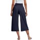 thumbnail image 5 of Mujer Elástico Cintura Alta 3/4 Pantalón Casual Active Fit Pantalones Anchos Capris Pierna Pantalones Con Bolsillos Azul Marino / L, 5 of 7