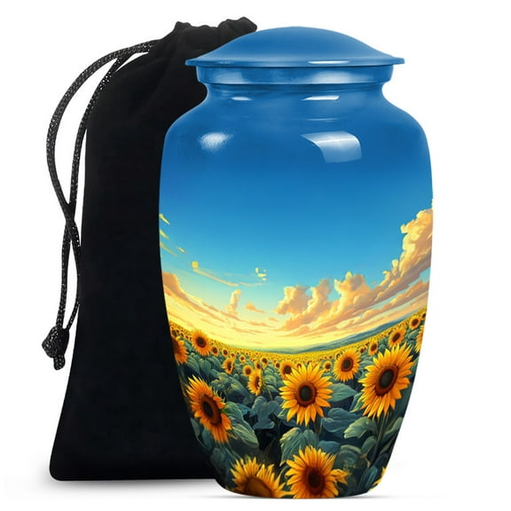 Sunflower Urn, Urn for Women Ashes, Human Urns for Ashes, Urn for Ashes for Men, Large Urns for Human Ashes, Unique Urns for Human Ashes (Size - 10inch)