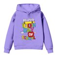 thumbnail image 7 of IWRICH Kids Happy 100th Days of School Hoodies Long Sleeve Lined Hooded Sweatshirts Cute Tops,Size 2-14 Years Purple 110, 7 of 7
