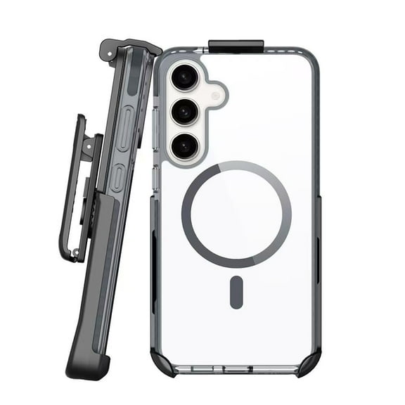 BELTRON Belt Case for Samsung Galaxy S25, Slim Protective Transparent Case & Rotating Belt Clip Holster Combo - Compatible with MagSafe fits Galaxy S24/S25