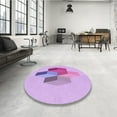 thumbnail image 4 of Ahgly Company Machine Washable Indoor Round Transitional Purple Area Rugs, 4' Round, 4 of 7