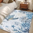 thumbnail image 4 of Marine Life Area Rugs 3x5 ft Ocean Turtle Coral Starfish Seashell Coastal Undersea World Washable Rug Non Slip Indoor Carpet Absorbent Floor Mat for Living Room Bedroom Dining Room, 4 of 9