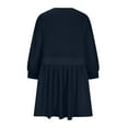 thumbnail image 4 of Qiopertar Robe de Sport à Col Rond Manches 3/4 Patchwork pour Femmes Mini Jupe Ample Robe Hygiénique en Solde à Moins de 5$ en Solde, 4 of 5