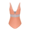 thumbnail image 5 of Traje de baño de bikini de verano para mujer, de color liso, con cojín en el pecho y sin soporte de acero, sin espalda, con tirantes, de nailon., 5 of 5