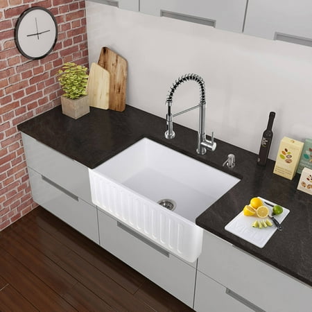 Vigo All In One 33 Matte Stone Farmhouse Kitchen Sink And Edison Vigo All In One 33 Matte Stone Farmhouse Kitchen Sink And Edison Stainless