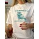 thumbnail image 1 of Camisetas de manga casquillo para mujer, de moda de verano 2025, con estampado lindo, casual, sin mangas, de ajuste holgado, de manga cortaRound Neck Vintage Casual Print T-shirt Top Women's Clothin, 1 of 6