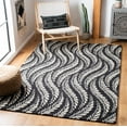thumbnail image 2 of SAFAVIEH Micro-Loop Daffodil Leaves Area Rug, Charcoal/Ivory, 5' x 5' Square, 2 of 7