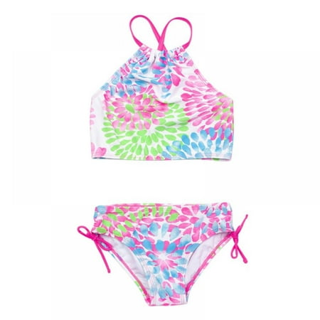 

Yuanyu 3-14T Girls Bikini Swimsuit Beach Sport Halter Tankini 2-Piece Beachwear Swimwear Teen Girls Bathing Suit
