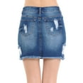 thumbnail image 3 of Womens Juniors Distressed Vintage A-Line Denim Skirt, 3 of 5