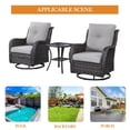 thumbnail image 5 of Gymojoy 4Pcs Outdoor Swivel Glider Wicker Patio Lounge Chair Conversation Set Patio Chairs Chat Set with Ottomans,Brown/Gray, 5 of 9