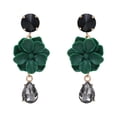 thumbnail image 2 of Pendientes para mujer, regalos para mujer, pendientes de flores, temperamento femenino, pendientes largos de cristal, pendientes, pendientes, 2 of 4