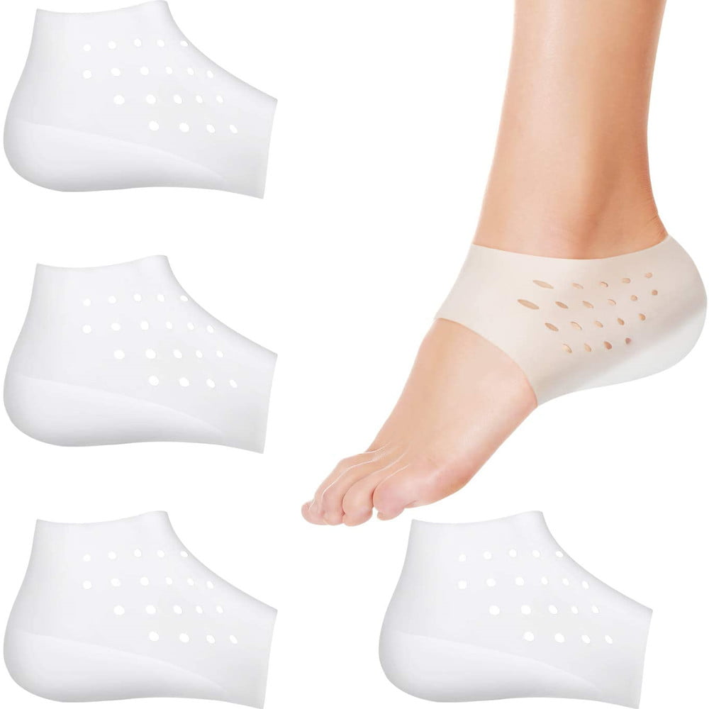 Silicone Gel Inserts Socks for Men & Women,With venting holes 1-2 Inch Height Increase Insole Invisible Heel Lift Pads 