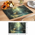 thumbnail image 6 of Green Forest Deer Placemats Set of 4 Fantasy Vintage Nature Scenery Place Mats Indoor Wipeable Table Mats Washable Cloth Dining Table Placemats for Kitchen Holiday Party Home Decor 13x19 Inch, 6 of 9