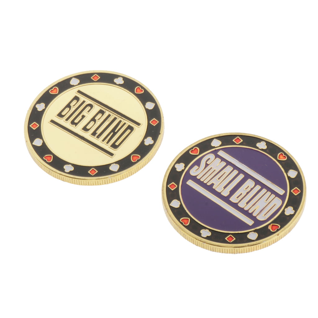 2 teilige Poker Dealer Button Chips Blind Big Small Casino Roulette Spiel Accs 