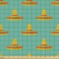 thumbnail image 2 of Ambesonne Ethnic Fabric by the Yard Upholstery, Mexican Sombrero Hats Design, 2 Yards, Dark Seafoam and Orange, 2 of 5