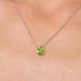 thumbnail image 3 of Gem Stone King 14K White Gold Green Peridot Pendant Necklace for Women | 1.30 Cttw | Gemstone August Birthstone | Pear Shape 9X6MM | With 18 inch Chain, 3 of 6