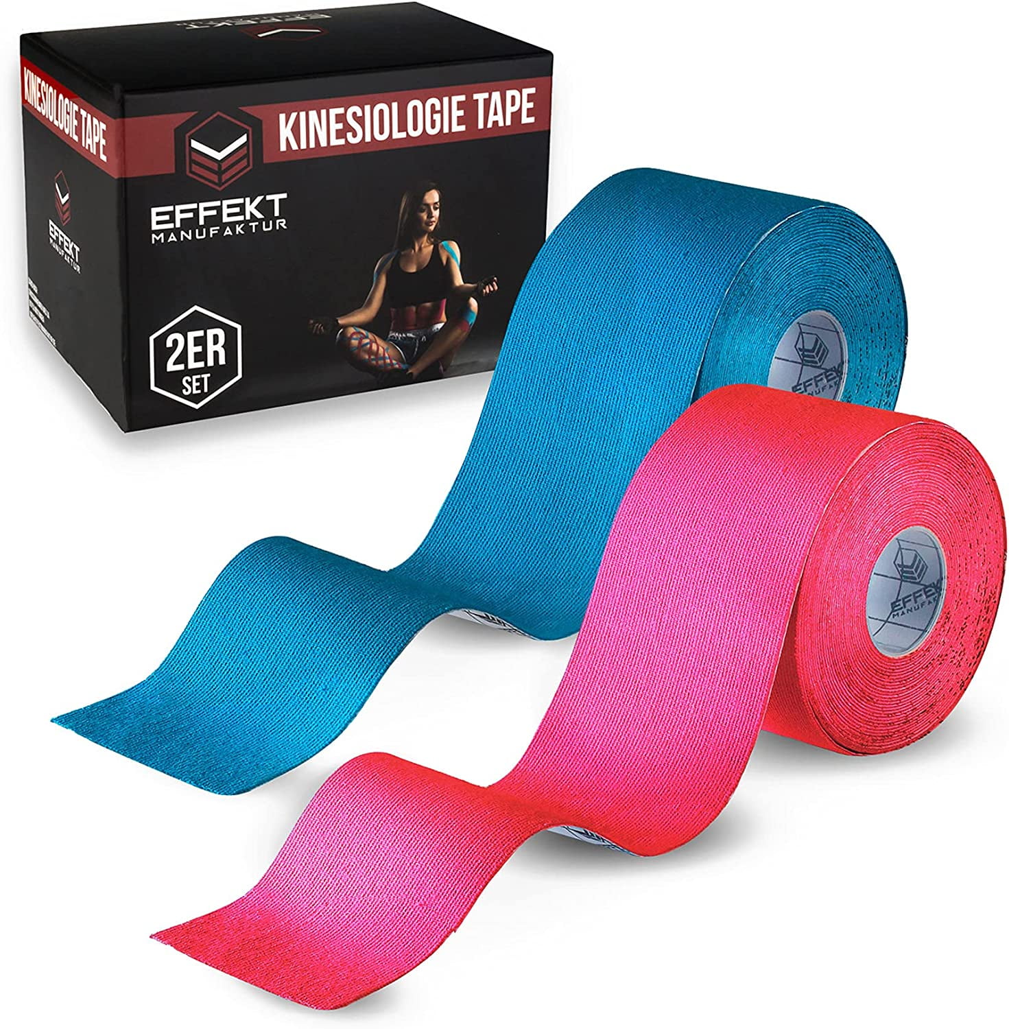Effekt Manufaktur Kinesiology Tape Waterproof (16 ft x 2 in), 1 Roll - Elastic Physio Tape