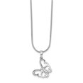 thumbnail image 1 of 925 Sterling Silver 18 Inch Diamond Butterfly Necklace 2 Extender Pendant Charm Insect Arachnid, 1 of 6
