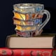 thumbnail image 2 of Glass coffee cup shaped like books, 2 of 4