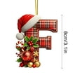 thumbnail image 2 of DAMAI Red Buffalo pattern Initials Christmas Ornaments for Tree, 2D Acrylic Personalized Decorative Monogram Pendants with Santa Hat, 26 Letters Hanging Decorations for DIY Crafts Xmas Home Decor, 2 of 5