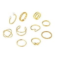 thumbnail image 2 of Anillos para mujer, regalos para mujer, 10 piezas vintage para mujer, conjunto medio con flor hueca, nudillos, uñas, toalla facial para adultos, 2 of 5