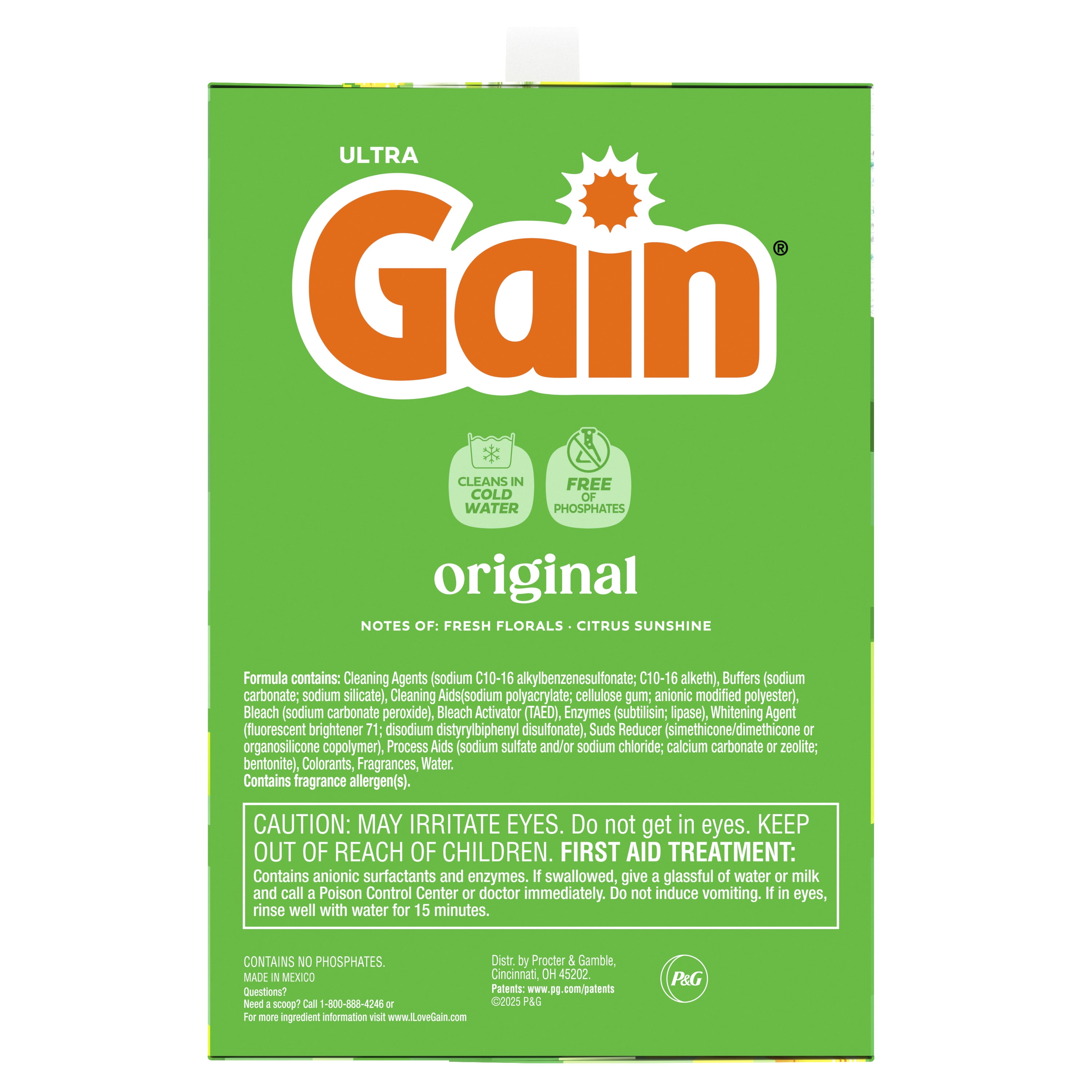 (2 pack) Gain Powder Laundry Detergent, Original Scent, 154 oz, 167 Loads