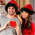 thumbnail image 2 of AWZXDE Red Christmas Santa Hat For Adults With Black Trim Winter Hat For Parties And Celebrations Red, 2 of 4
