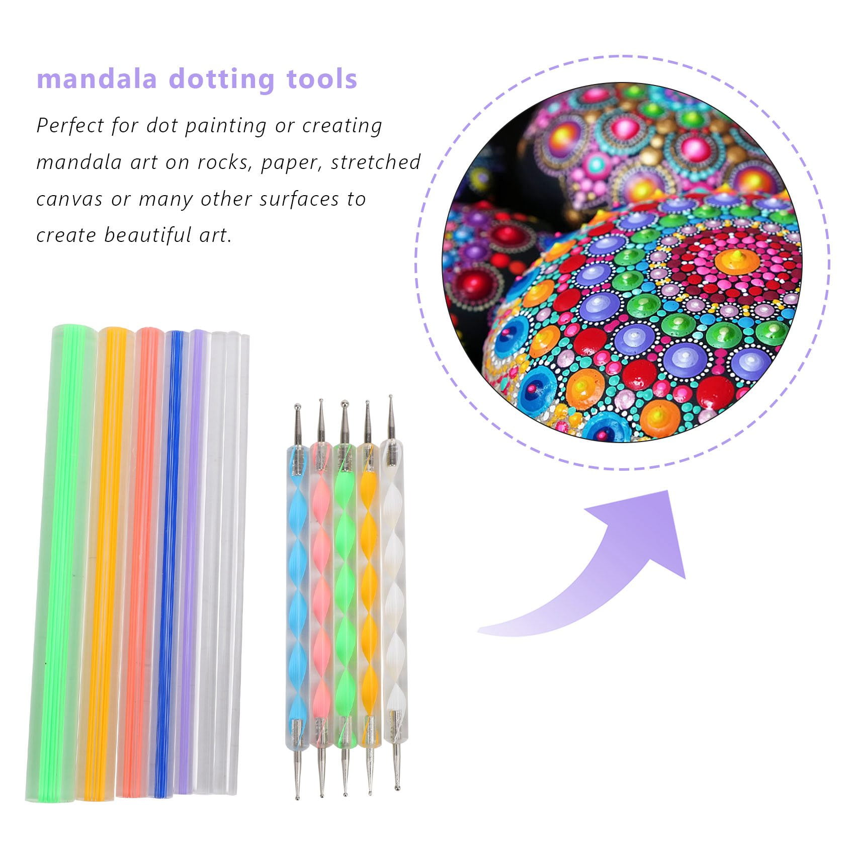 Mandala Dotting Tool Set – 8 Stück Acryl-Punktierwerkzeuge Für Steinmalerei & Nageldesign