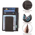 thumbnail image 2 of Men's Leather Money Clip, TSV RFID Blocking Wallet, Slim and Magnetic Card Holder, Minimalist Card Case, Coffee, 2 of 6