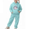thumbnail image 2 of SYMOID Boys Light Blue Ghost Print Hoodie and Joggers Set, 2-Piece Fleece Tracksuit, Soft Tops & Hall-oween Costume Playwear for Kids,Size 4 T, 2 of 5