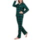 thumbnail image 3 of Conjunto de pijamas navideños a juego para toda la familia: camisa de manga larga a cuadros y pantalón con cintura elástica., 3 of 10