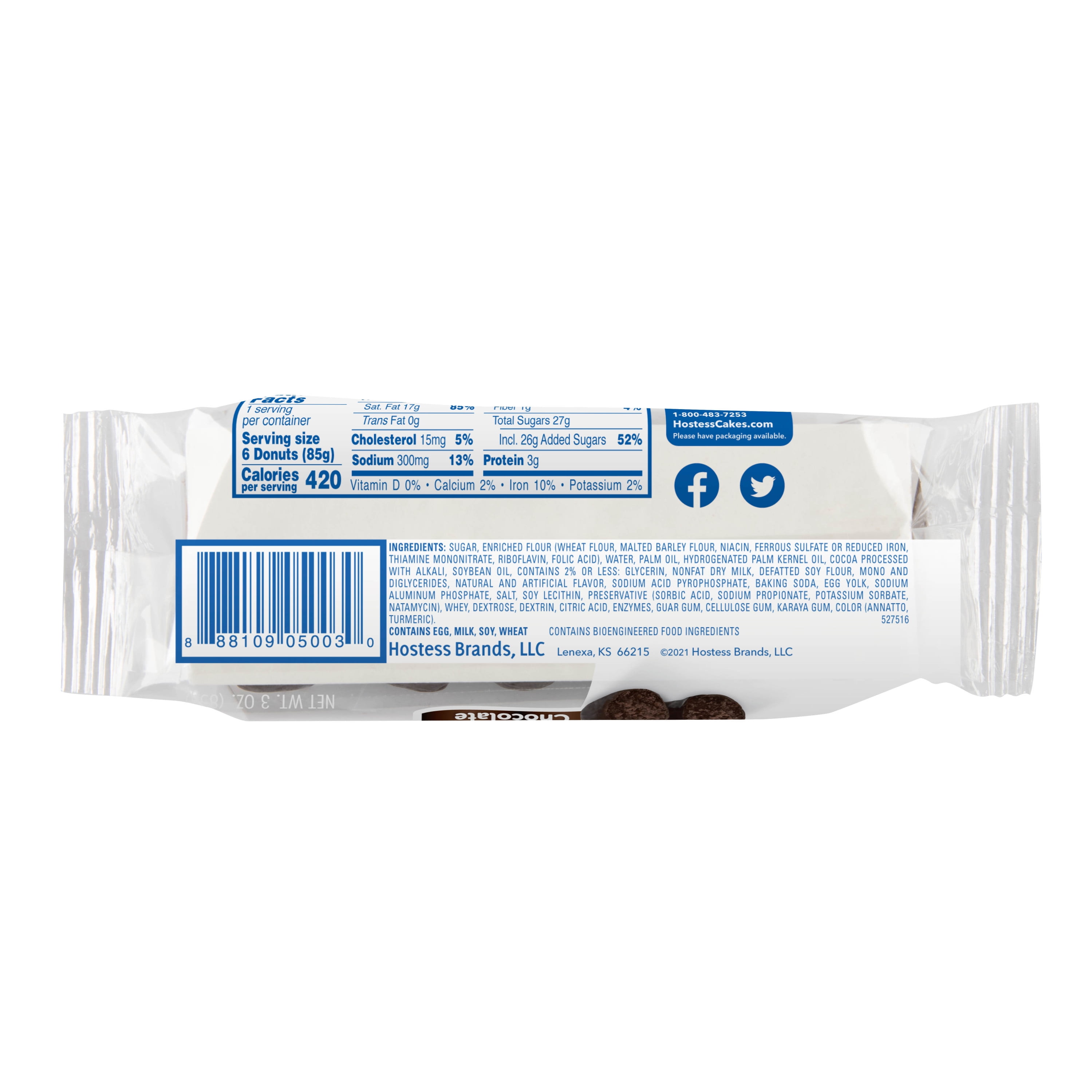 Hostess Double Chocolate Mini Donuts, 3 oz, 6 ct