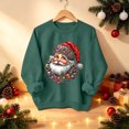 thumbnail image 6 of Falkdiz Girls Sweatshirts Crew Neck Warm Inner Christmas Pullover Thin Crew Neck Casual Long Sleeve Gifts Tops for Girls Party , Army Green , Size: 100, 6 of 9
