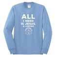 thumbnail image 2 of Wild Bobby, All I Need is Jesus & Coffee Inspirational/Christian Men Long Sleeve Shirt, Light Blue, X-Large, 2 of 6