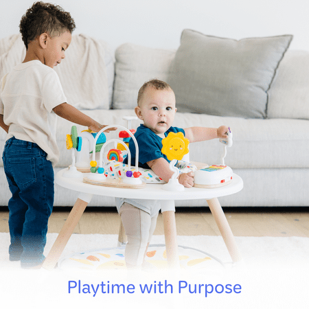 Move2Play 4-in-1 Baby Activity Center | Montessori-Inspired Design | 8 Interactive Toys | Tummy Time, Exersaucer, Jumper & Toddler Table | Baby Essential