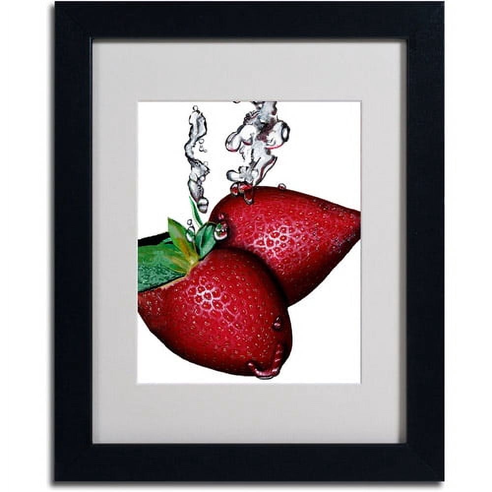 Trademark Fine Art "Strawberry Splash II" Framed Matted Art by Roderick Stevens