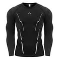 thumbnail image 3 of FNFYFH Men's Thermal Long Sleeve Shirts Breathable Athletic Base Layer Top Fleece Lined Winter Gear Running T-Shirt, 3 of 7