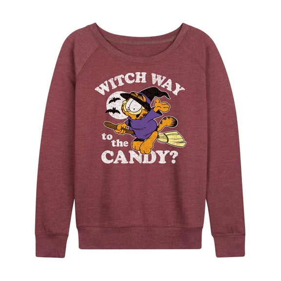 Garfield - Witch Way To The Candy - Women's Lightweight French Terry Long Sleeve Shirt